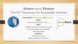 Science meets Finance: The EU Taxonomy for Sustainable Activities