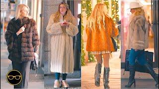 Italian chic November Street Fashion: The Beauty of Women's Fur Coats Fashionistas Evening Vibes