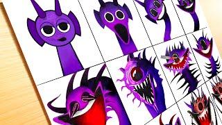 Drawing Incredibox Sprunki -  Phase 1 to Phase 10 - Durple [Purple Sprunki]