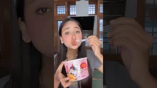 Eating Korean tteokbokki for the First Time #tteokbokki #korean #ytshorts #shorts