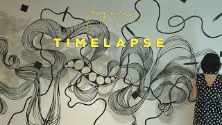 Wall art Time-lapse | Line Art Mural | Young 'n' Free