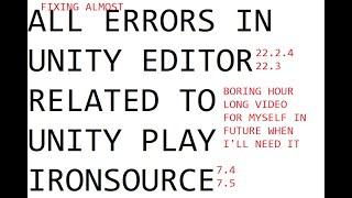 Unity Editor LevelPlay IronSource Error Fixing