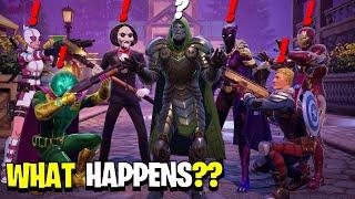 What Happens if ALL Bosses & NPC'S Meet in Fortnite Season 4 Chapter 5! (Marvel Battle!)