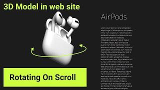 3D Model In Web Site |  Rotating On Scroll  |