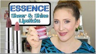 Essence Sheer & Shine Lipsticks - Review & Lip Swatches