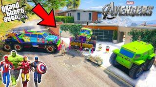 Franklin Stole AVENGERS "STRONGEST CARS" From THE Avengers in GTA5 | GTA5 AVENGERS | Candy Gamer