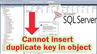 Fix: SQL Primary Key Constraint; Cannot inset duplicate key in object in SQL SERVER