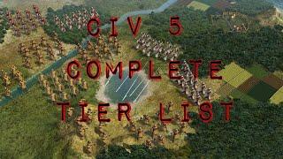 Civilization 5 - Complete In-Depth Tier List