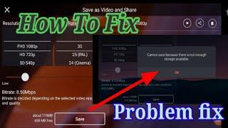 how to fix KineMaster can't save because there is not enough storage available problem solve