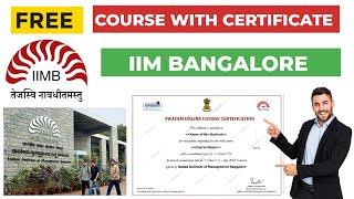 Free courses online with certificate 2024 | Free Certification for college students | IIM Bangalore