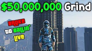 Making $50,000,000 for the Agents of Sabotage DLC | GTA Online Grinding (Broke to Ballin' LIVE)