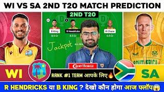 WI vs SA Dream11, WI vs SA Dream11 Prediction, West Indies vs South Africa 2nd T20 Dream11 Team