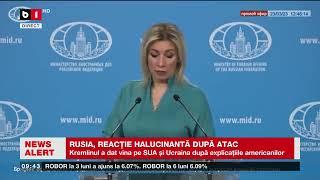 MESAJ ZAHAROVA, KREMLINUL A DAT VINA PE SUA ȘI UCRAINA DUPĂ EXPLICAȚIILE AMERICANILOR_Știri B1TV