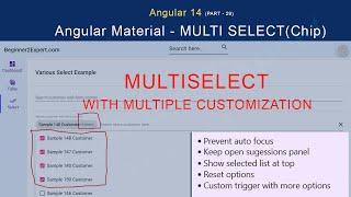 Part 29 - Multiselect Customization | Angular Material | Angular 14 Series | Various Selection