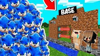 RETO DE LA BASE VS 1000000 SONIC  BASE BEBE NOOB VS SONIC MINECRAFT