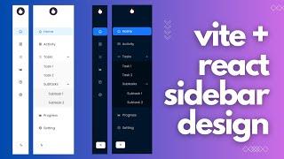 How to create Sidebar in React js |Vite App | Responsive Sidebar Navigation in React with Ant design