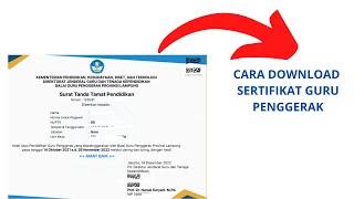 CARA DOWNLOAD SERTIFIKAT GURU PENGGERAK