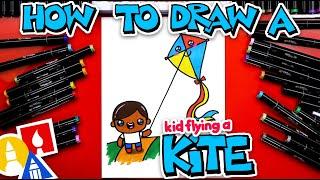 How To Draw A Kid Flying A Kite