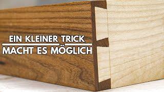 Schwalbenschwanzverbindung halbverdeckt erklärt - traditionelle Holzverbindung für Massivholz-Möbel