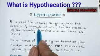 What is Hypothecation || Hypothecation kya hai