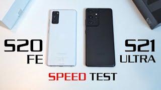 Samsung Galaxy S20 FE vs S21 Ultra - Speed Test - Exynos 990 vs Exynos 2100 - ANY Difference?