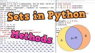 Python Sets Tutorial #2 - Methods