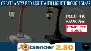 Create a stylized low poly light Lantern Eevee Renderer blender 2.8 new 2019 Complete Guide