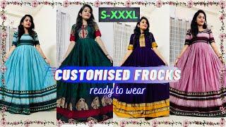 Customised Readymade Long Frocks Dress Cheapest Price, Half Saree|Ethnic Gowns|Party Lehenga Blouse