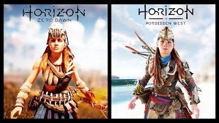 Horizon Zero Dawn vs Horizon Forbidden West - Comparison of Details! [4K]