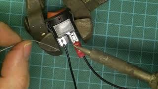 How to solder wire onto rocker switch terminal