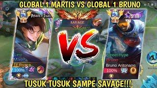 LAGI LIVE KETEMU GLOBAL 1 BRUNO MARTIS MENGGILA SAMPE SAVAGE - Mobile Legends