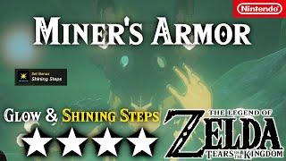 Miner's Armor | Glow & Shining Footsteps | All Upgrades | Full Cost | 4 Stars  | Zelda Tears Kingdom