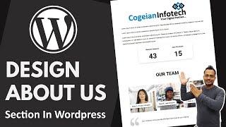How To Make Custom About Us Section In Your Wordpress Website | Learn Wordpress Website Free