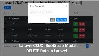 Laravel CRUD: BootStrap MODAL: Delete Data in Laravel