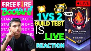 FREE FIRE LIVE 1 VS 1 GUILD TEST CUSTOM ROOM GUILD TEST #freefire #live #guildtestlive