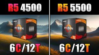 Ryzen 5 4500 Vs. Ryzen 5 5500 | Benchmark | 12 Games Testados | 1080p Ultra