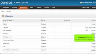 How to configure shipping methods in OpenCart