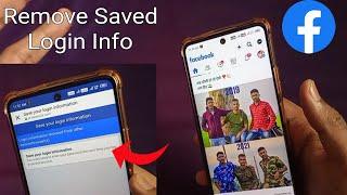 How To Remove Saved Login Info On Facebook 2023 || Facebook login info Changed