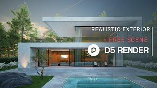 Realistic Exterior Render with D5 Render | Private House 314 | Downloadable Project File Included