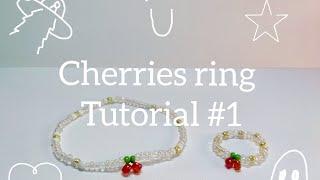 [eng] how to make beaded accessories | cherries ring 