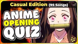 ANIME OPENING QUIZ: 95 SUPER EASY Songs! 【100% OR YOU LOSE】