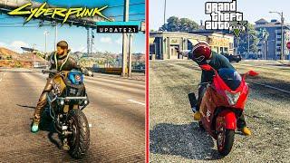 Cyberpunk 2.1 VS GTA 5 Attention to Detail Graphics and Physics Comparison Realistic Graphics 4K