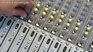 What is an audio matrix on a mixing console (analog vs. digital)