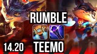 RUMBLE vs TEEMO (TOP) | 500+ games, 4/2/6 | KR Grandmaster | 14.20