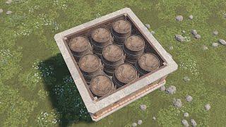 9 barrels in a 1x1 - Rust Guide