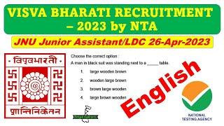 NTA Visva Bharati Previous Year question paper| JNU MTS, LDC English| visva bharati recruitment 2023