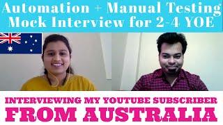 Automation Engineer Mock Interview for 2-3 YOE | Selenium-Java-Manual Testing | Interviewing my Subs