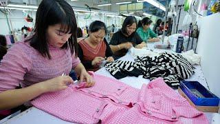 Process of Making a Gorgeous Knitted Dress in China. Skilled Chinese Workers.