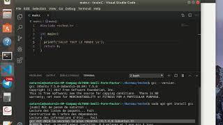 Exécuter un programme en C sur linux ubuntu avec vs-code