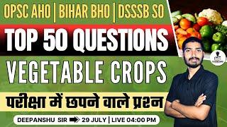 Vegetables Crops MCQs | Marathon | OPSC AHO 2024 | Bihar BHO 2024 | DSSSB SO (Horticulture) 2024